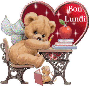 Gif animé Bon lundi ourson coeur